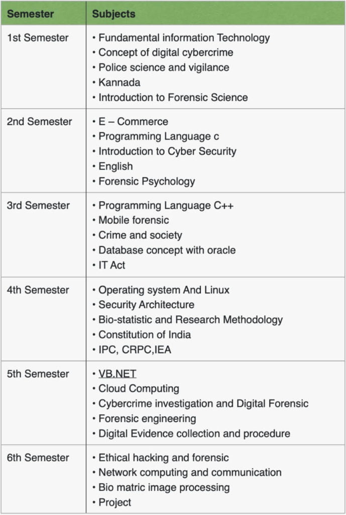 bsc digital and cyber forensic science syllabus